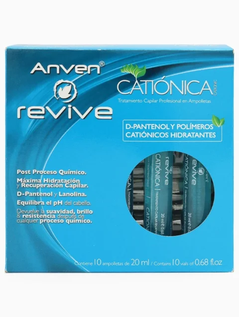 Ampolletas para Cabello Catiónica Anven 10 pz