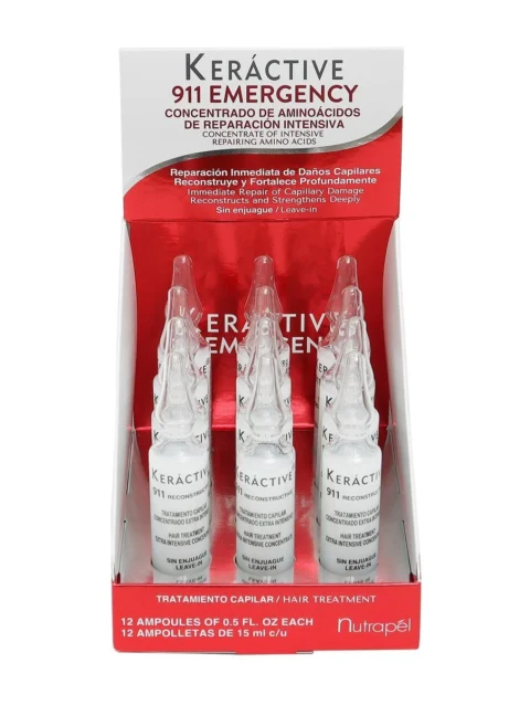 Ampolletas para Cabello Keráctive 911 Nutrapel 12 pz