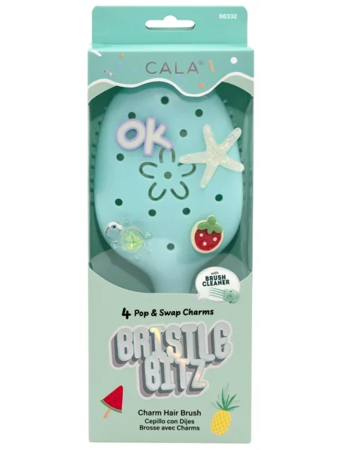 BRISTLE BITZ CHARM HAIR BRUSH: LIGHT BLUE
