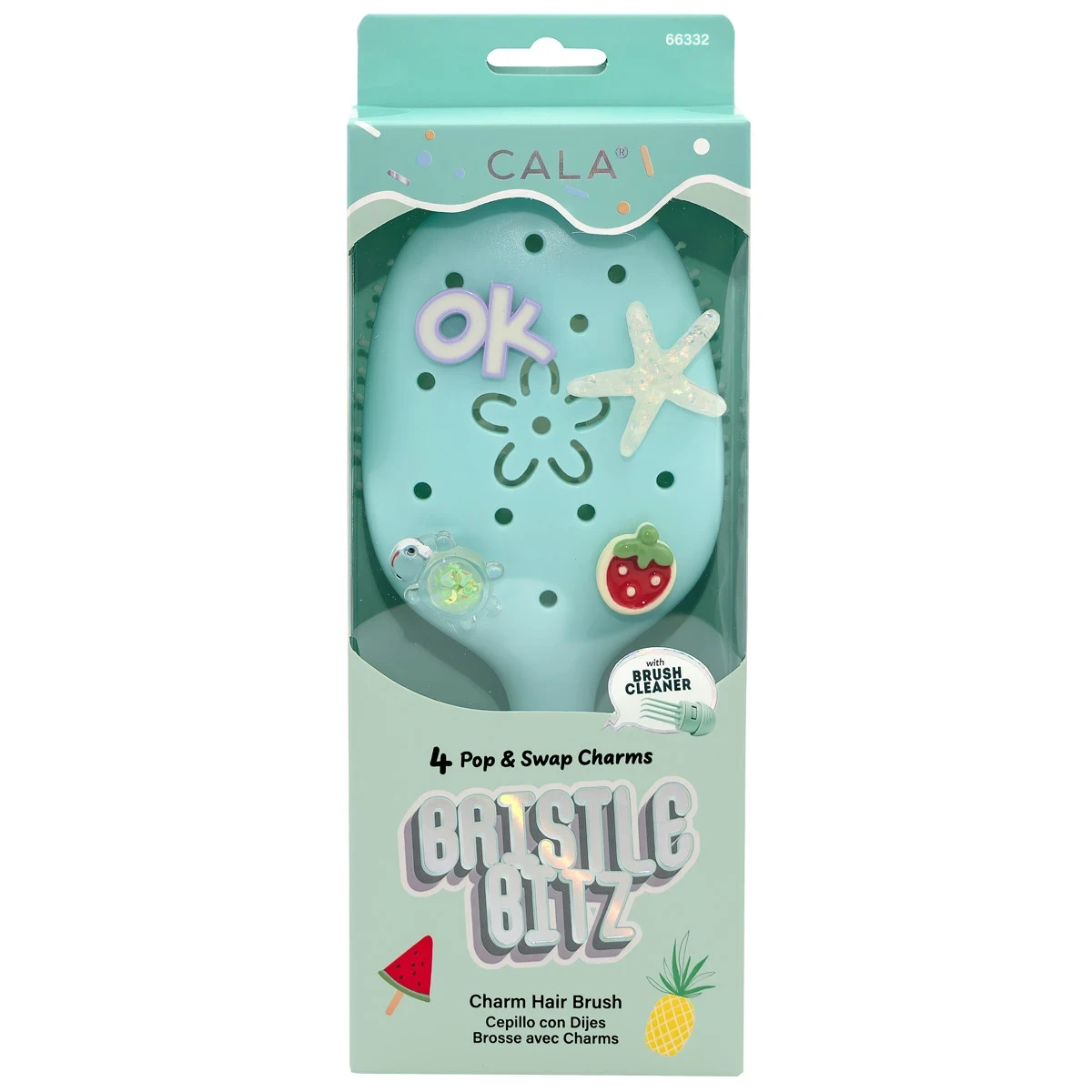 BRISTLE BITZ CHARM HAIR BRUSH: LIGHT BLUE