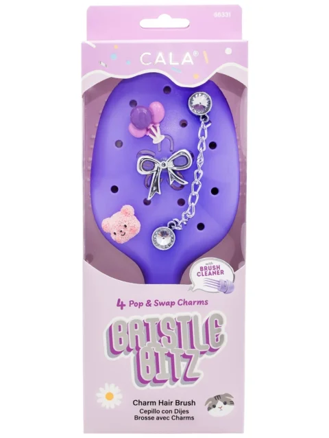 BRISTLE BITZ CHARM HAIR BRUSH: PURPLE