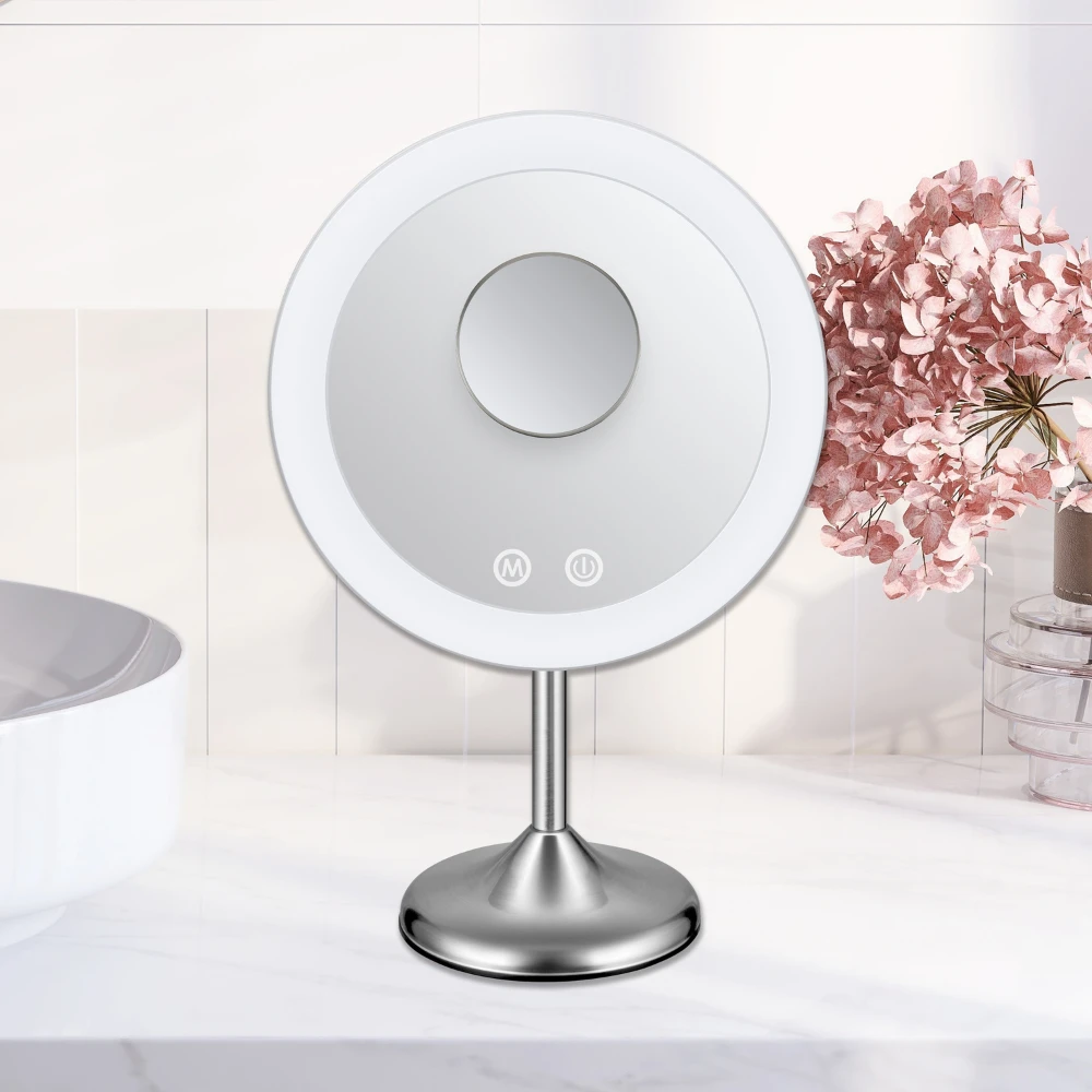 Conair Espejo Redondo LED Inalámbrico – 3 Modos de Luz, Aumento 10x, Touch Control - Image 8