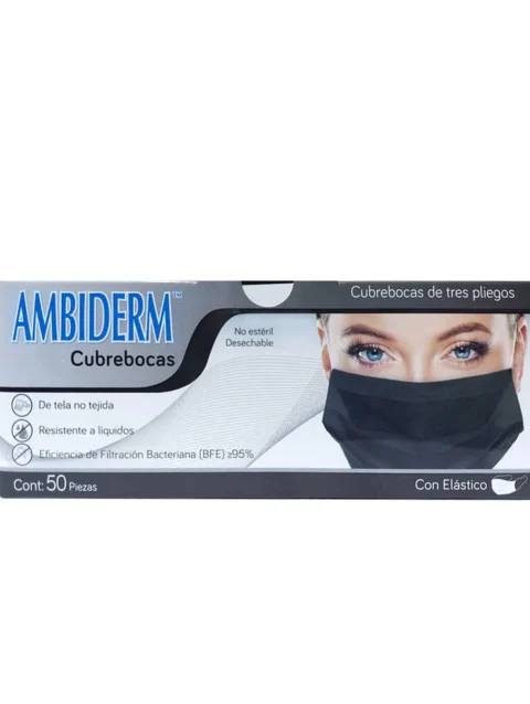 CUBREBOCAS ADULTO PLISADO NEGRO