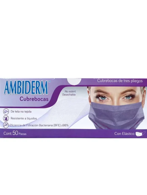 CUBREBOCAS ADULTO PLISADO VIOLETA