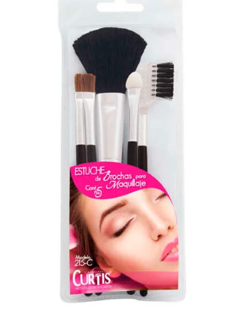 CURTIS ESTUCHE DE BROCHAS P/MAQUILLAJE 5 PZAS.