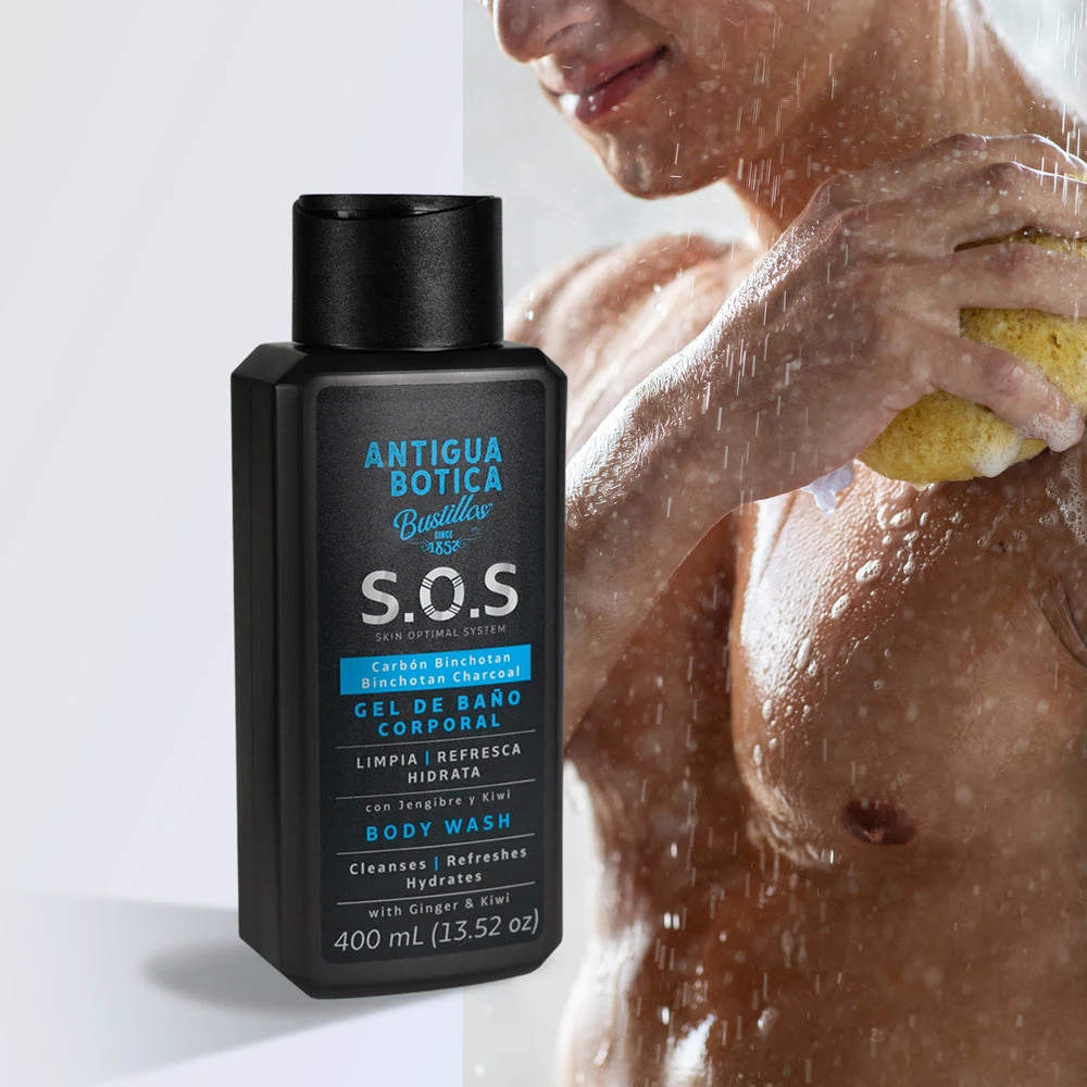 Gel de Baño Corporal S.O.S SKIN OPTIMAL SYSTEM con Carbón Binchotan