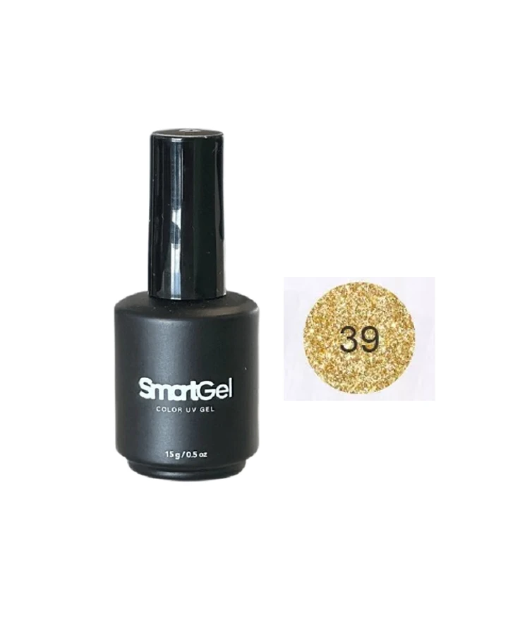 GLOSS OVER SMARTGEL COLOR GEL UV 15 ML. TONO 39 GLITTER DORADO