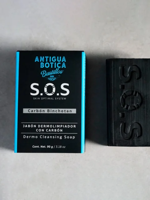 Jabón Dermolimpiador S.O.S SKIN OPTIMAL SYSTEM con carbón Binchotan