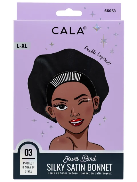 JEWEL BAND HAIR BONNET: BLACK