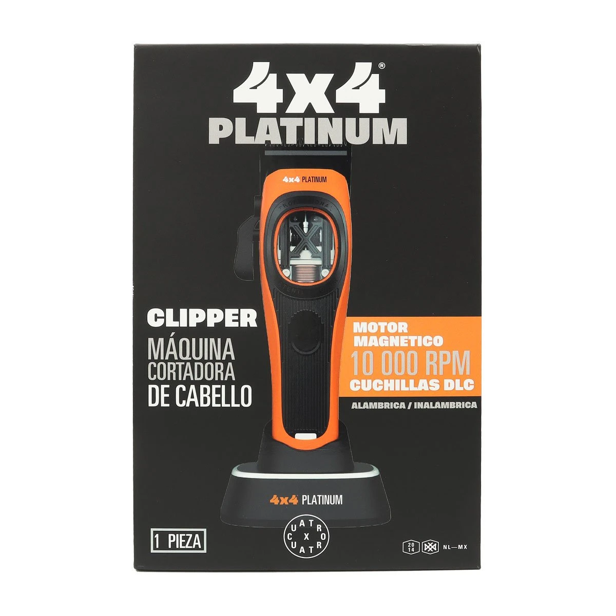 Máquina para Cortar Cabello Platinum Clipper 4×4