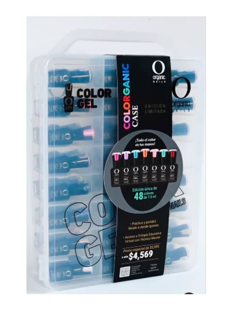 ORGANIC COLORGANIC CASE/ESTUCHE CON 48 TONOS DE GEL 7.5 ML.