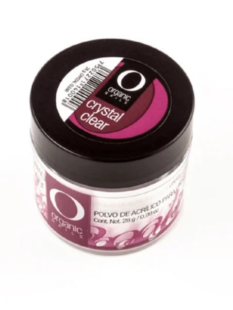ORGANIC POLVO ACRILICO CRYSTAL CLEAR 1 OZ./28 GRS.