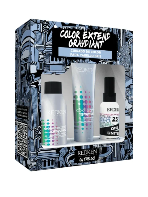 REDKEN TRAVEL KIT COLOR EXTEND GRAYDIANT SHAPOOO/CONDITIONER/25 BENEFITS