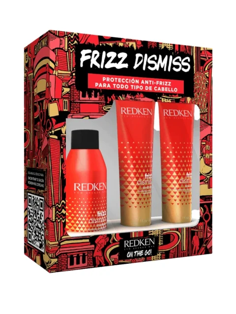 REDKEN TRAVEL KIT FRIZZ DISMISS SHAMPOO/CONDITIONER/LEAVE IN CREAM