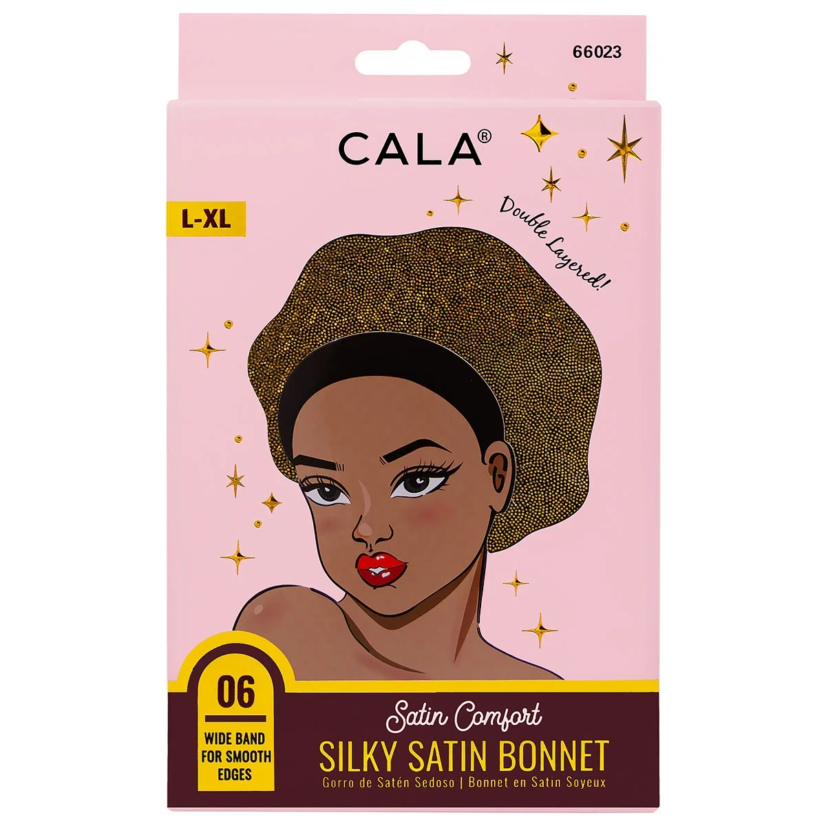 SATIN COMFORT BONNET: SHINY BLK/GOLD
