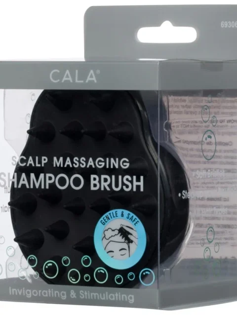 SCALP MASSAGING SHAMPOO BRUSH: BLACK