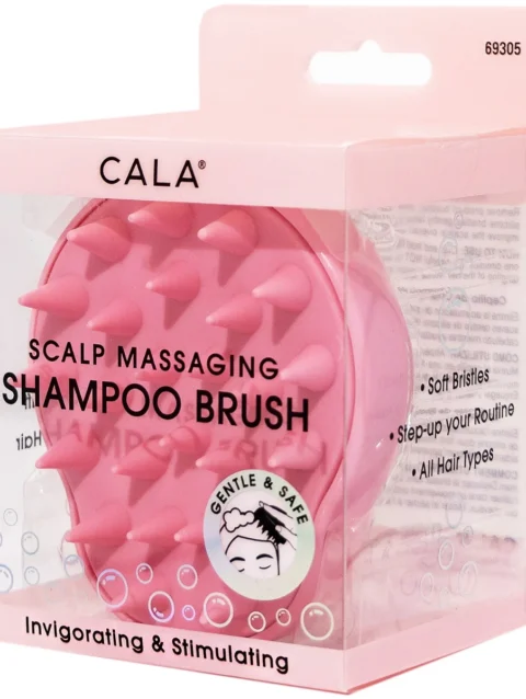 SCALP MASSAGING SHAMPOO BRUSH: PINK
