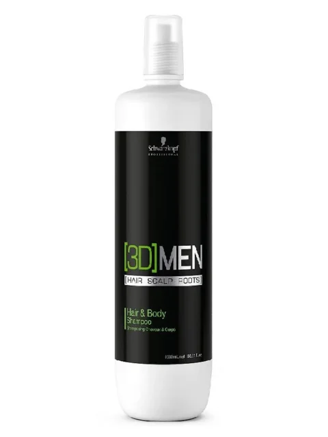 SCHWARZKOPF 3D MEN HAIR & BODY SHAMPOO 1 LT.