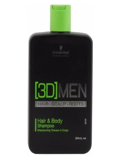 SCHWARZKOPF 3D MEN HAIR & BODY SHAMPOO 250 ML.