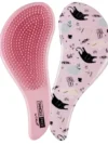 TANGLE FREE HAIR BRUSH: MULTI-MEOW PINK