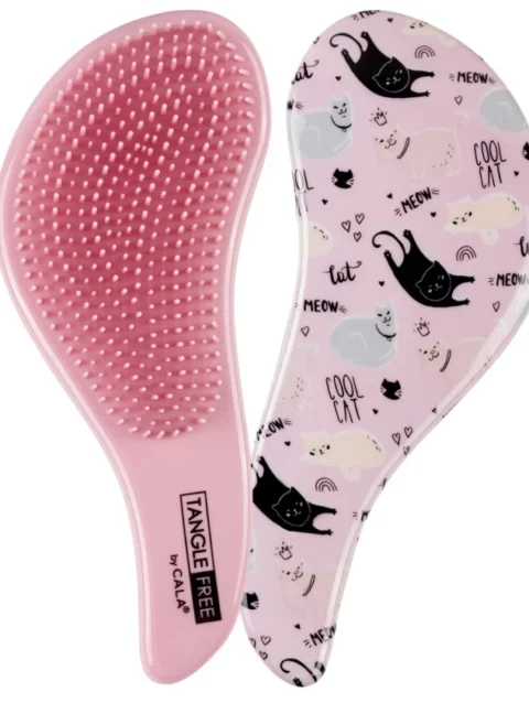 TANGLE FREE HAIR BRUSH: MULTI-MEOW PINK