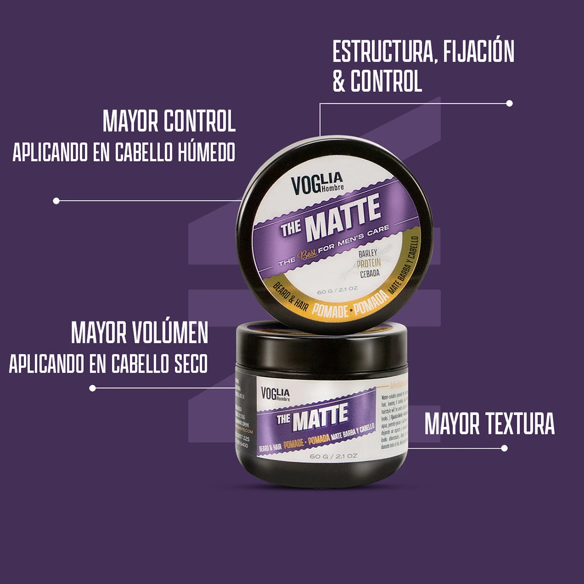The Matte 100g | Pomada Mate Barba Y Cabello - Image 3