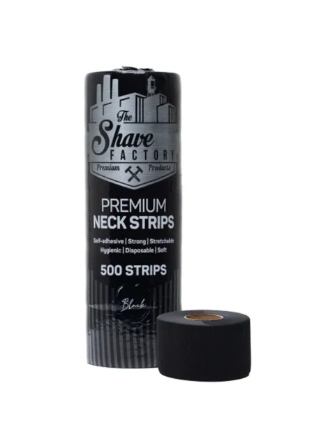 THE SHAVE FACTORY PAPEL PARA CUELLO C/5 ROLLOS 500 TIRAS BLACK