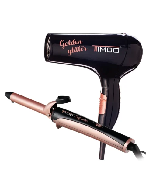 TIMCO COMBO GOLDEN GLITTER SECADORA + TENAZA COM-9