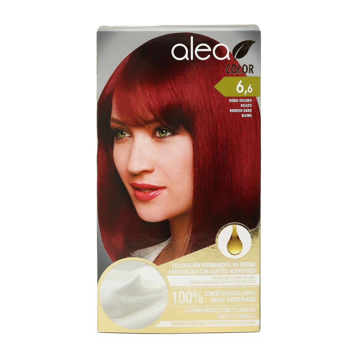 Tinte para el Cabello Rubio Oscuro Rojizo 6.6 Alea Color